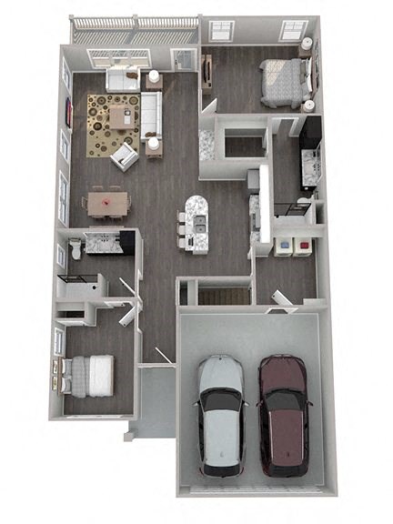 Floor plan for 2 beds, 2 baths, 1479 sqft